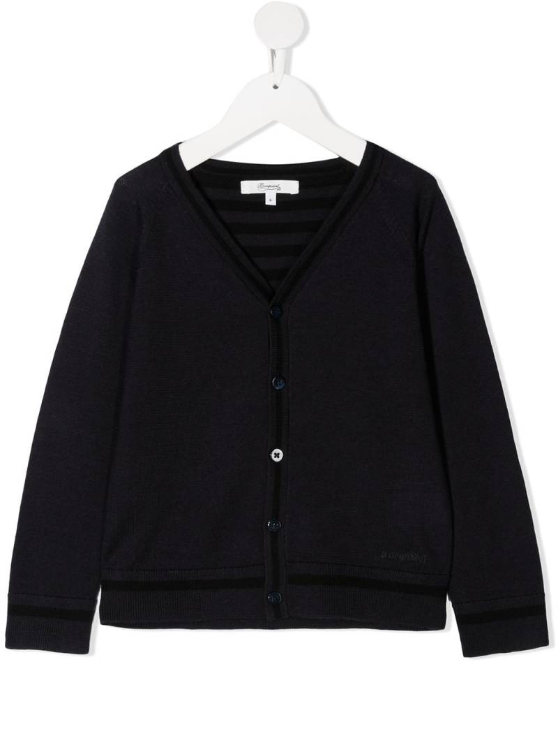 Bonpoint stripe-trim cardigan - Blue von Bonpoint