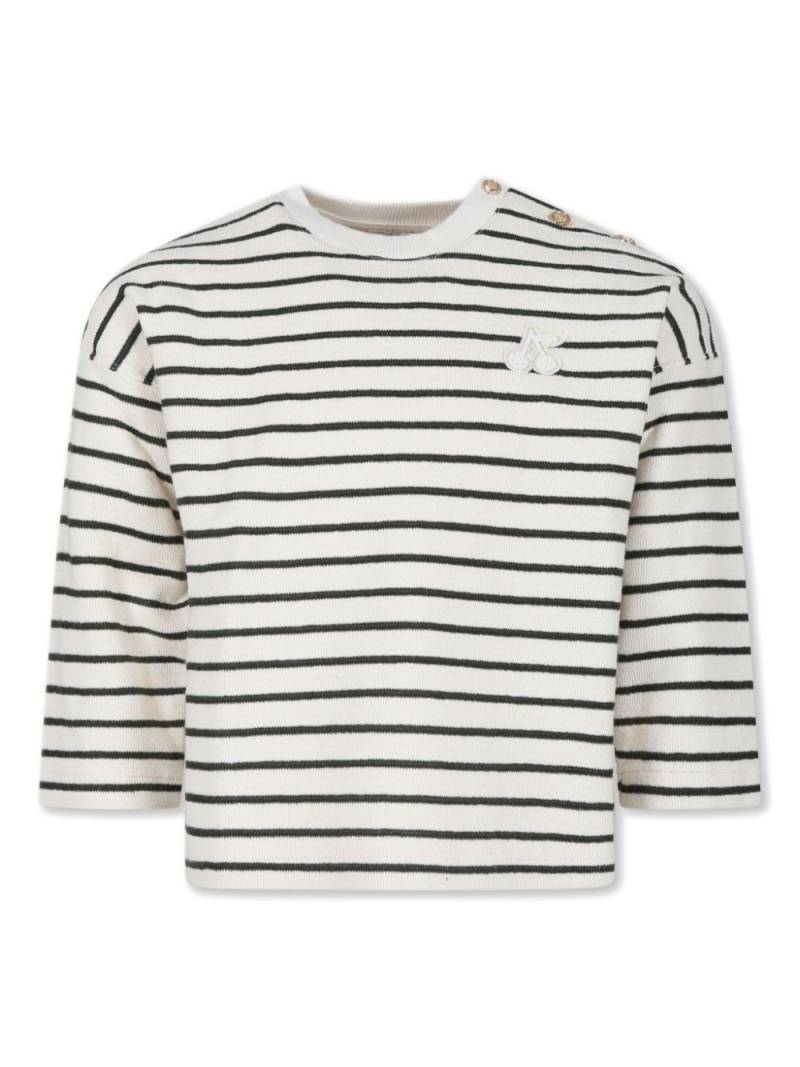 Bonpoint striped knitted jumper - White von Bonpoint