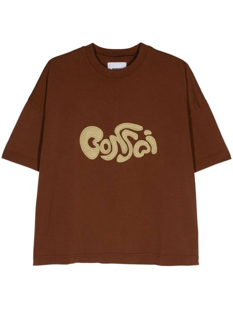 Bonsai logo-embroidered T-shirt - Brown von Bonsai