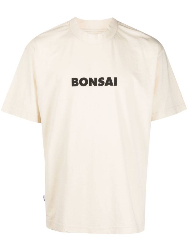 Bonsai logo-print cotton T-shirt - Neutrals von Bonsai