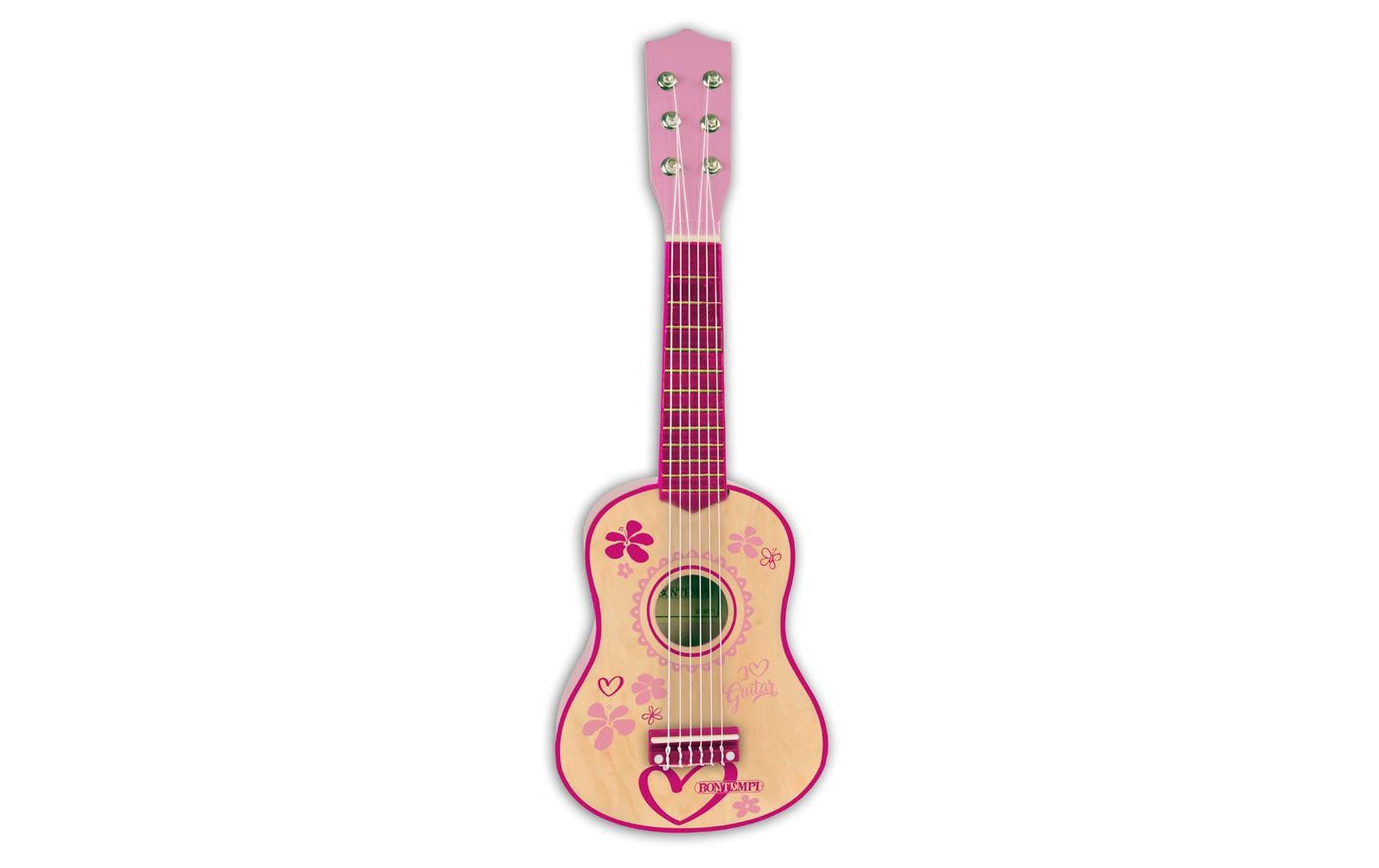 Bontempi Spielzeug-Musikinstrument »Holz-Gitarre 55cm Pink Stickers« von Bontempi