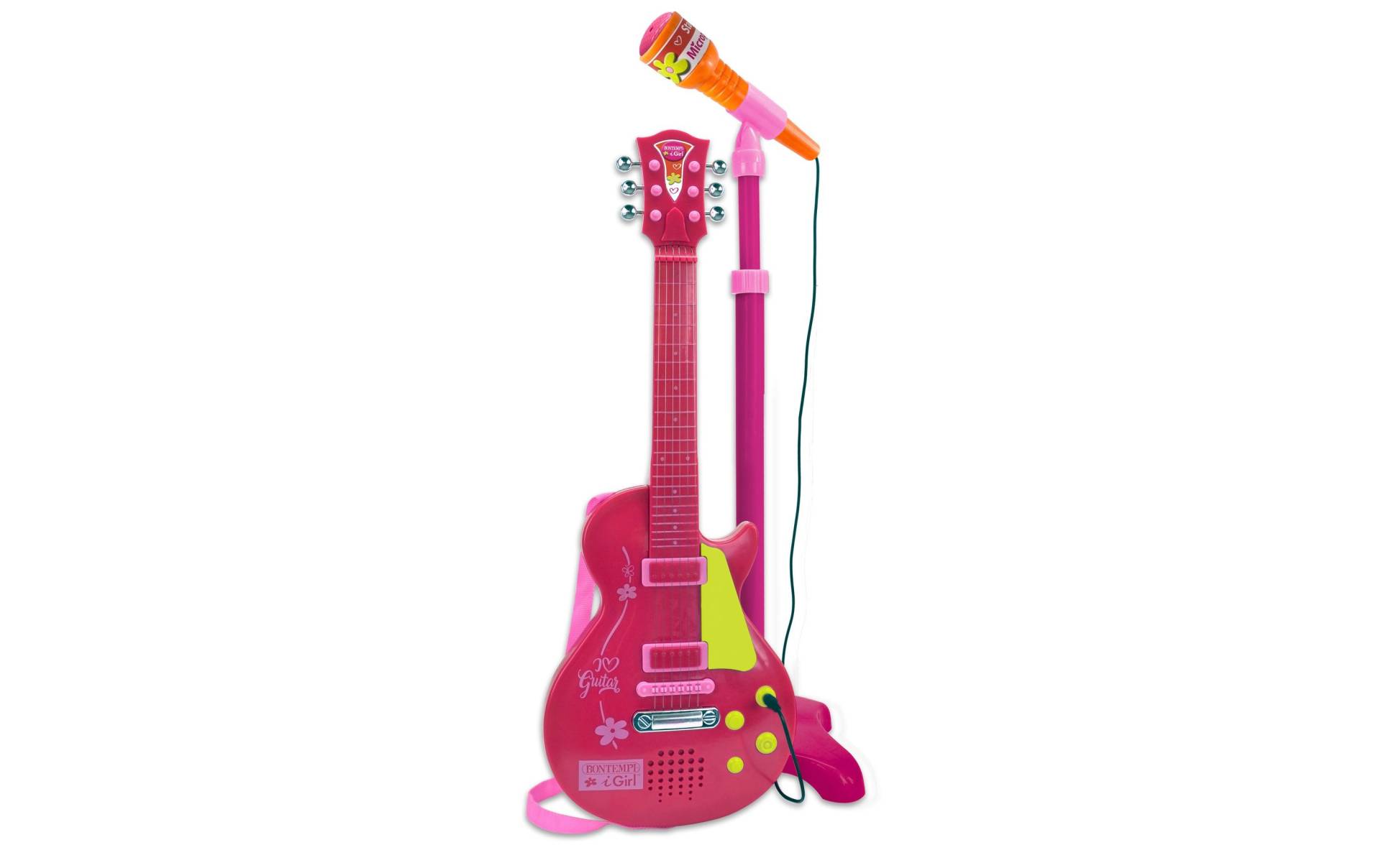 Bontempi Spielzeug-Musikinstrument »Rockgitarre mit Standmikrofon Pink« von Bontempi