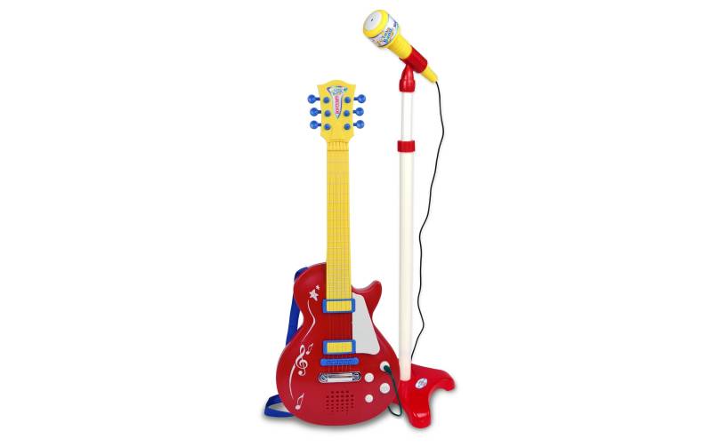 Bontempi Spielzeug-Musikinstrument »Rockgitarre mit Standmikrofon Rot« von Bontempi