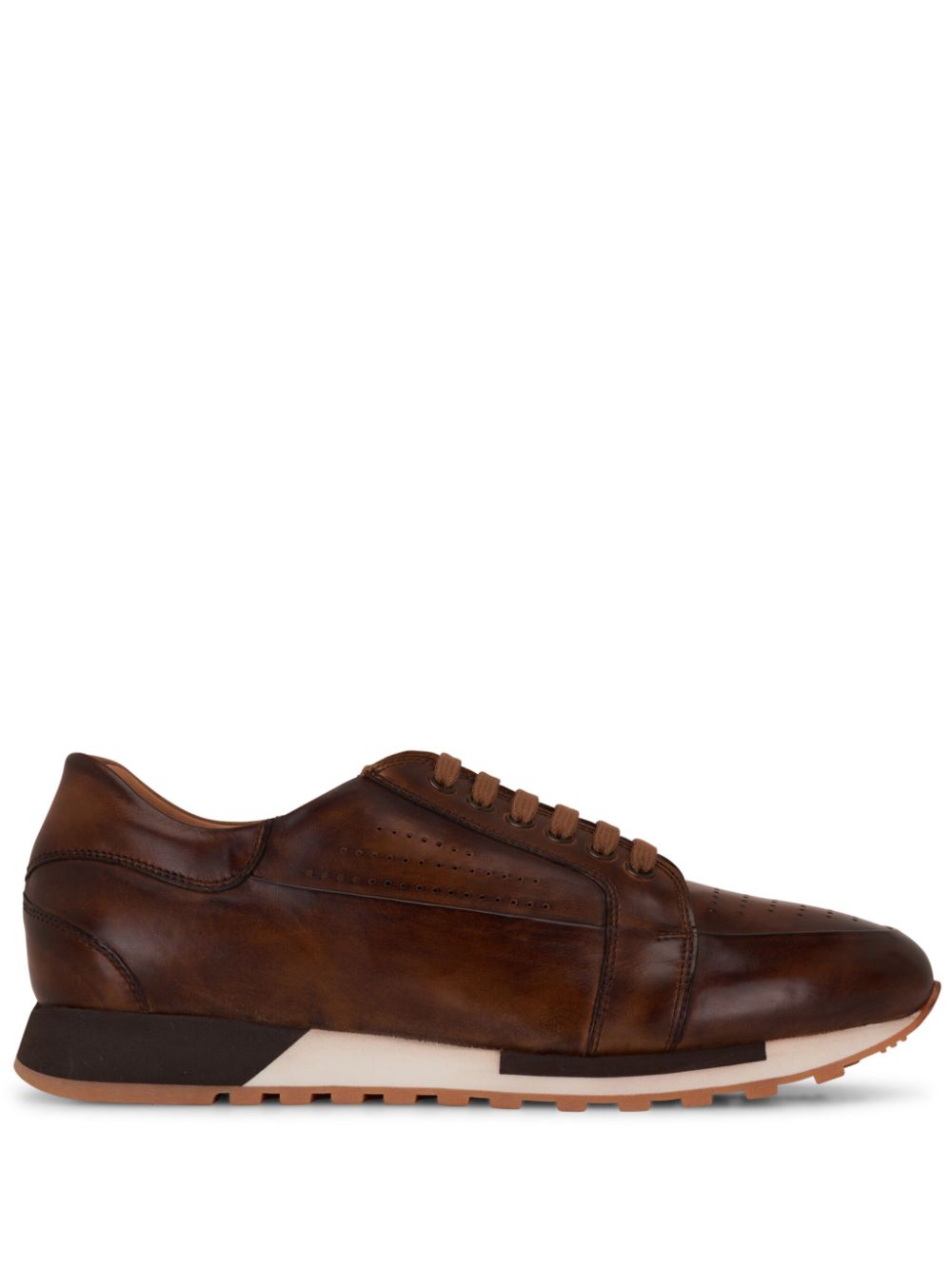 Bontoni Vento lace-up leather sneakers - Brown von Bontoni