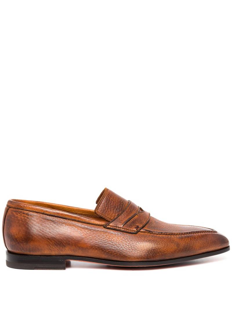 Bontoni principe leather slip-on loafers - Brown von Bontoni