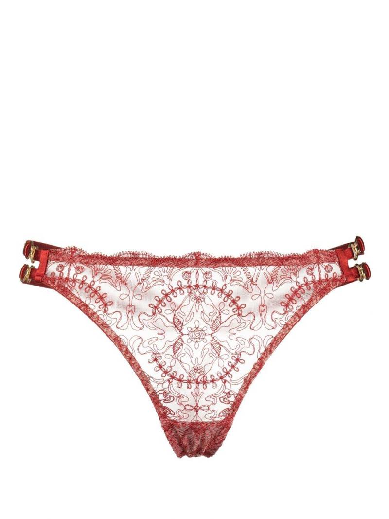 Bordelle Cymatic sheer-lace thong - Red von Bordelle