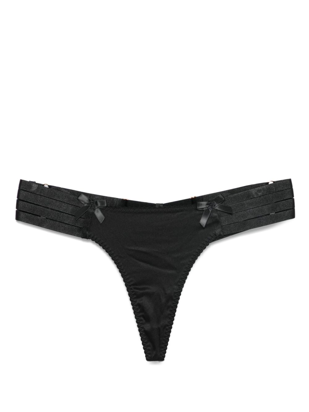 Bordelle bow-detail thong - Black von Bordelle