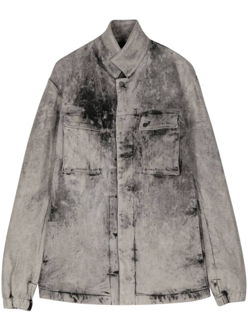 Boris Bidjan Saberi acid-wash cotton-blend denim jacket - Grey von Boris Bidjan Saberi