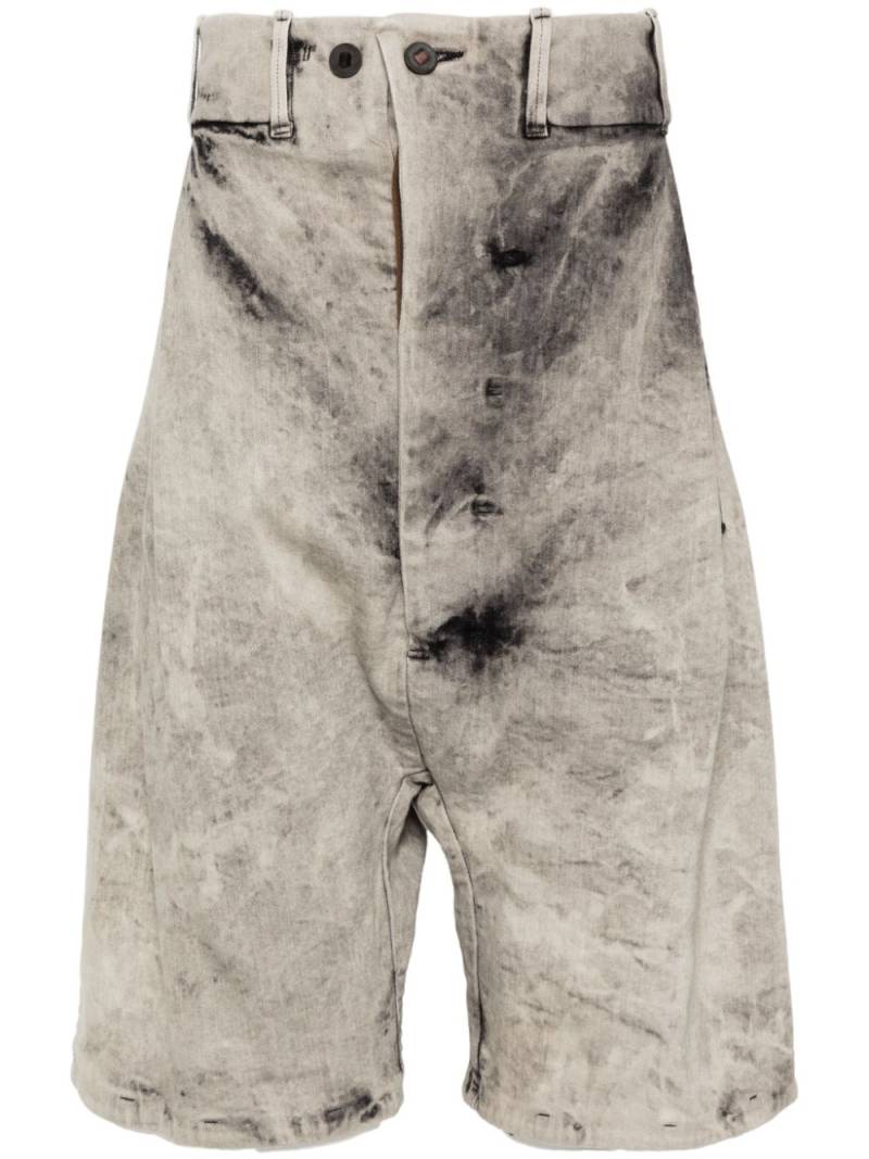 Boris Bidjan Saberi acid-washed denim shorts - Grey von Boris Bidjan Saberi