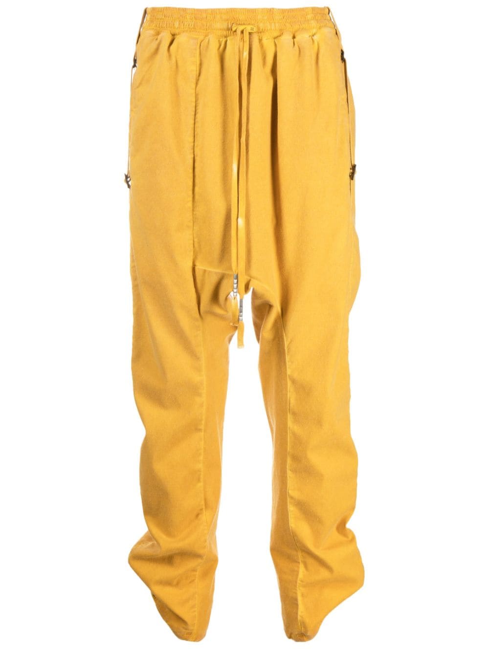 Boris Bidjan Saberi adjustable-strap drop-crotch trousers - Yellow von Boris Bidjan Saberi