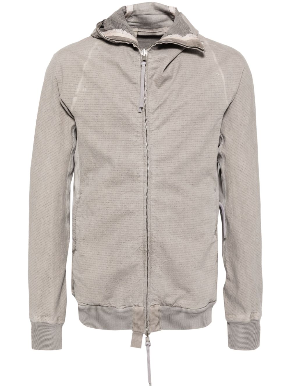 Boris Bidjan Saberi asymmetric cotton hooded jacket - Grey von Boris Bidjan Saberi