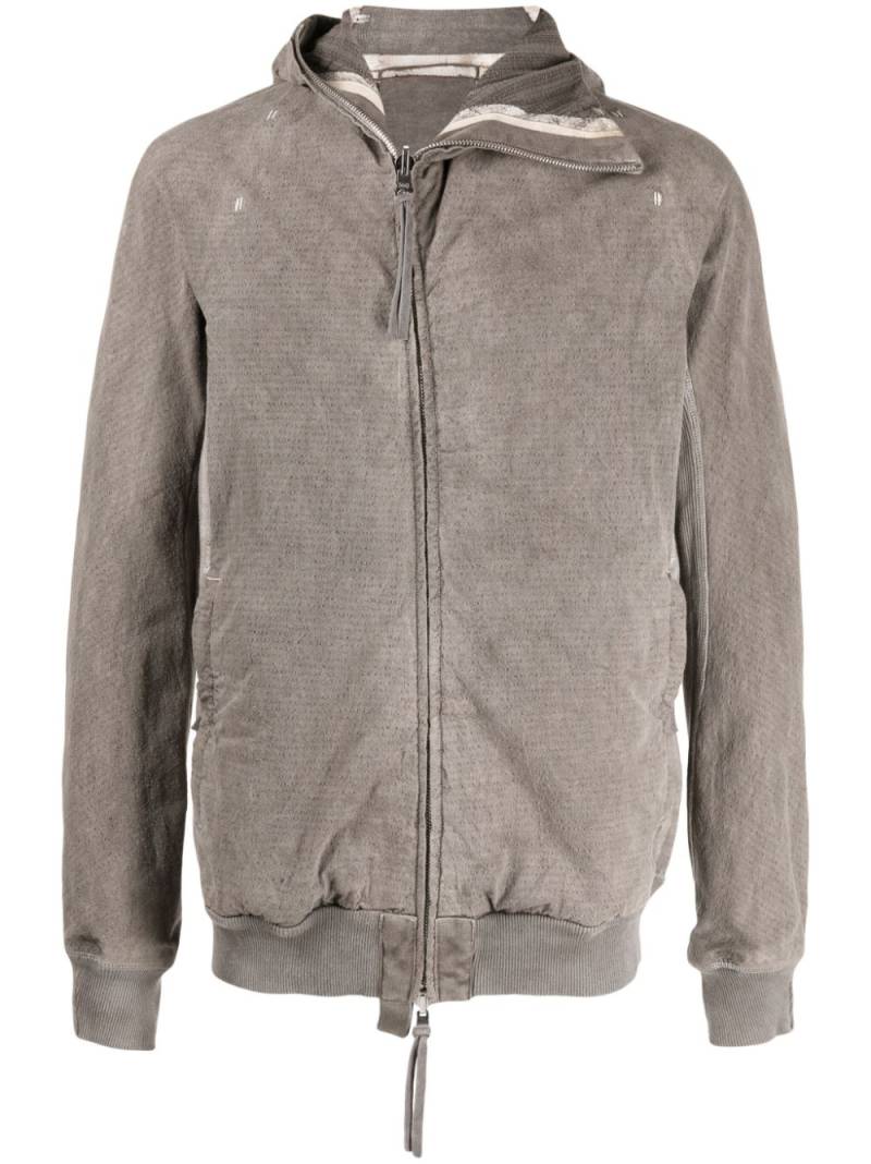 Boris Bidjan Saberi asymmetric cotton hooded jacket - Grey von Boris Bidjan Saberi