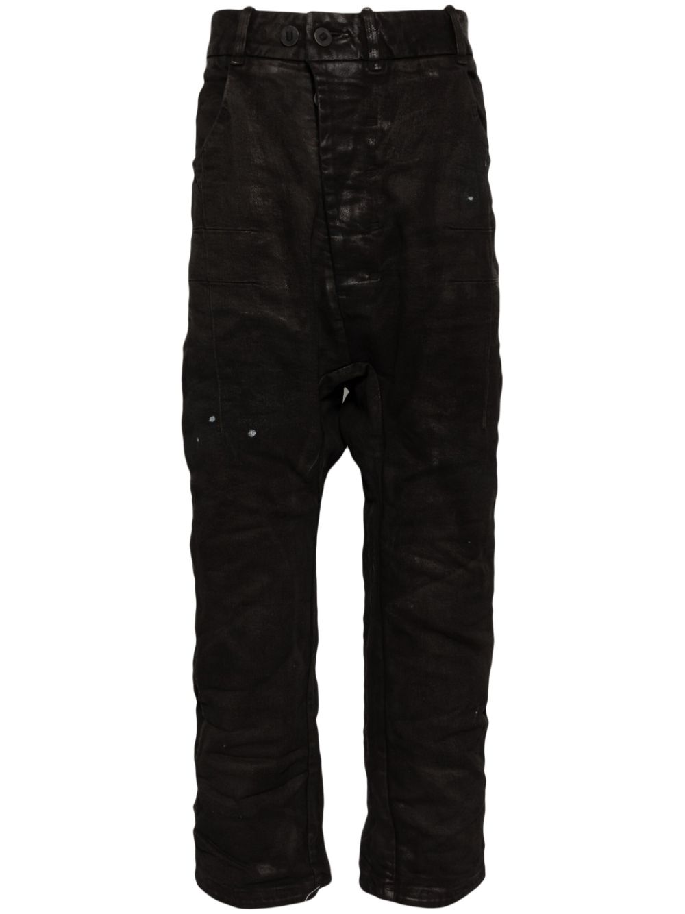 Boris Bidjan Saberi asymmetric drop-crotch jeans - Black von Boris Bidjan Saberi