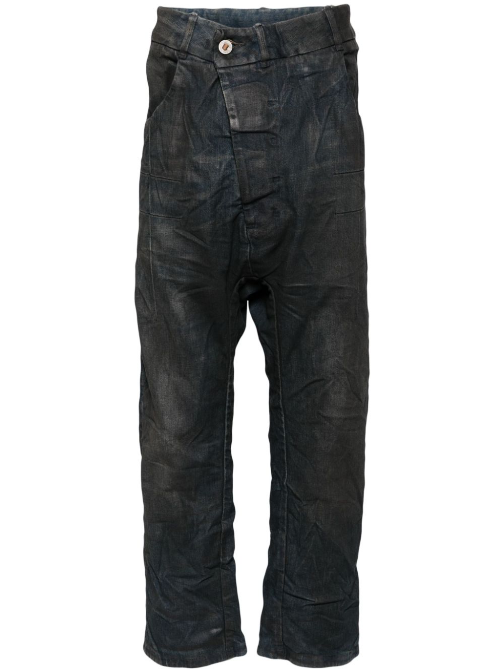 Boris Bidjan Saberi asymmetric drop-crotch jeans - Black von Boris Bidjan Saberi