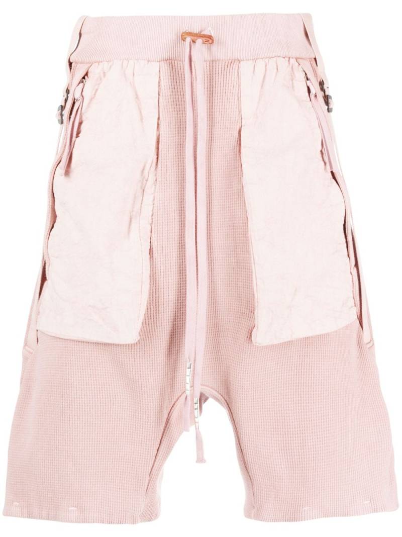 Boris Bidjan Saberi deconstructed waffle-effect shorts - Pink von Boris Bidjan Saberi