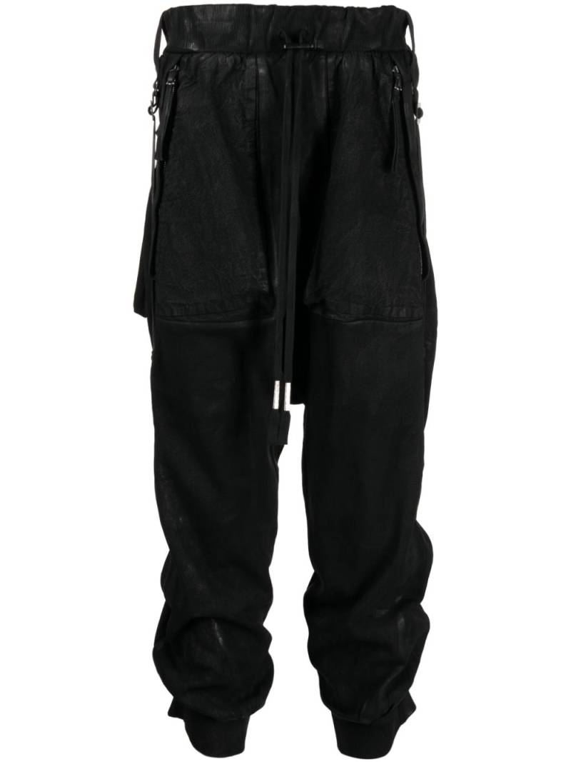 Boris Bidjan Saberi drawstring drop-crotch track pants - Black von Boris Bidjan Saberi