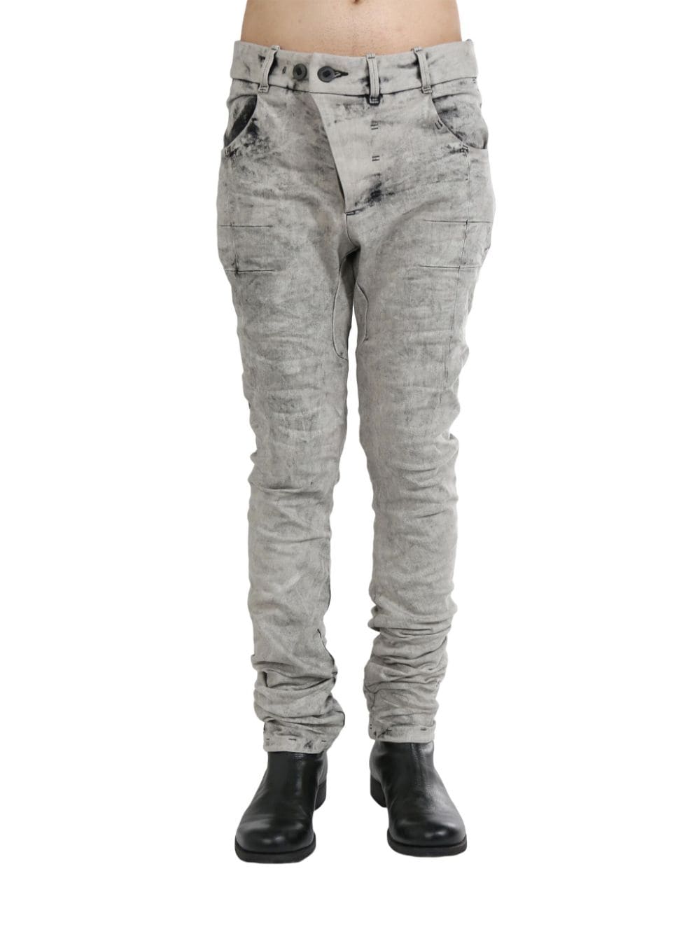 Boris Bidjan Saberi drop-crotch slim-cut trousers - Grey von Boris Bidjan Saberi