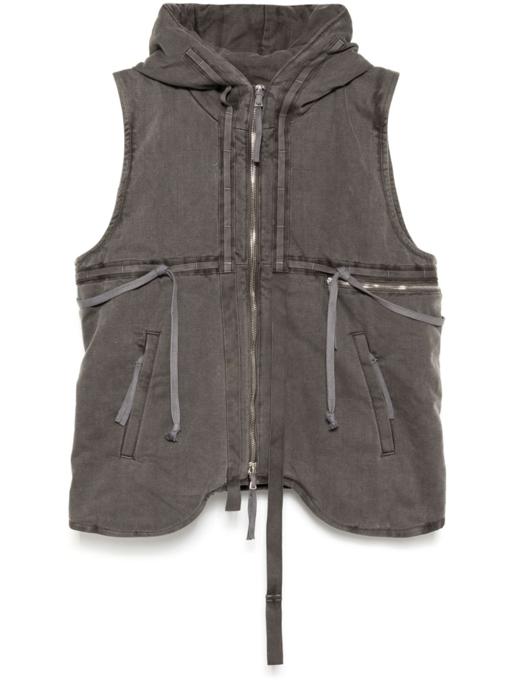 Boris Bidjan Saberi padded hooded vest - Grey von Boris Bidjan Saberi