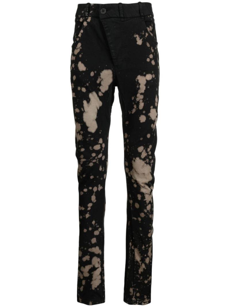 Boris Bidjan Saberi paint splatter-detail skinny jeans - Black von Boris Bidjan Saberi