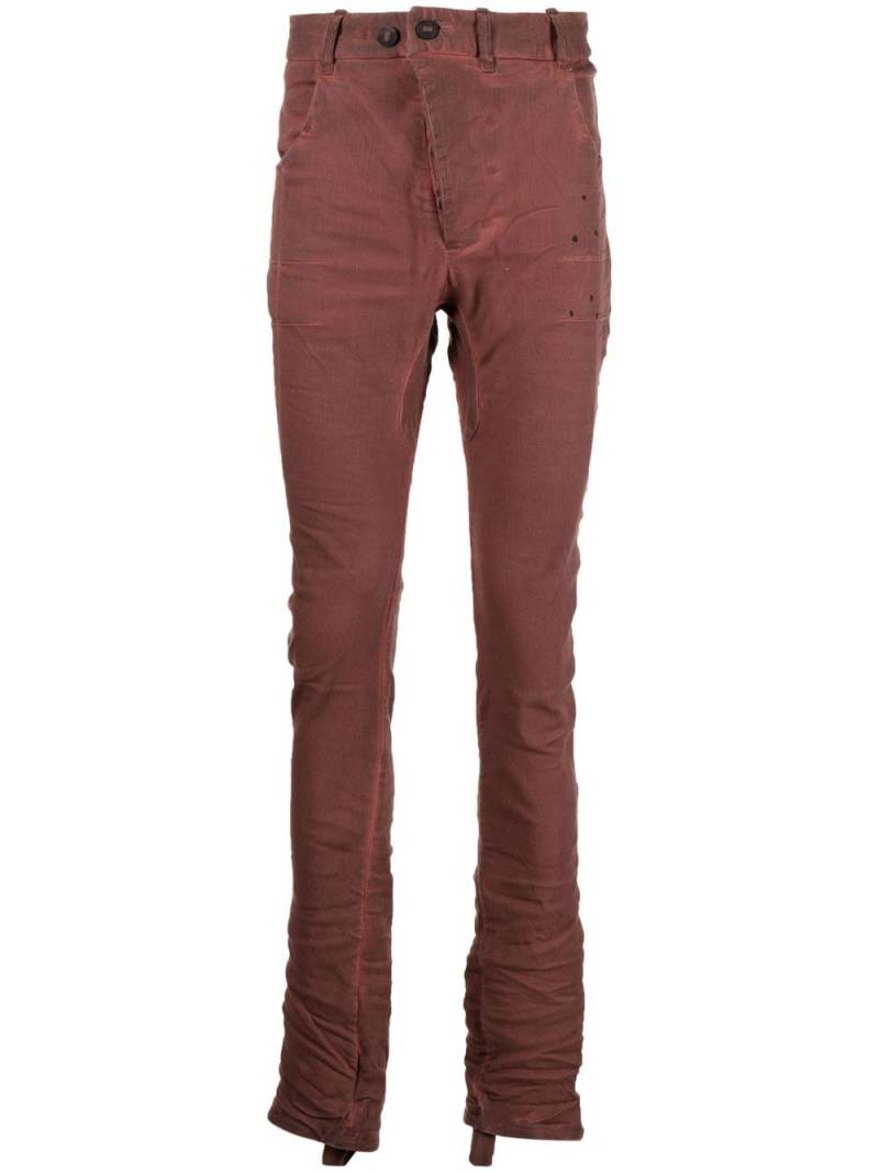 Boris Bidjan Saberi slim-cut denim jeans - Red von Boris Bidjan Saberi