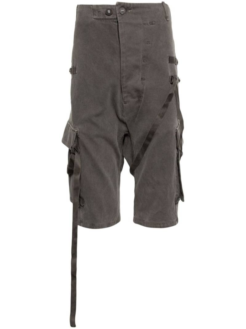 Boris Bidjan Saberi stonewashed cargo track shorts - Grey von Boris Bidjan Saberi