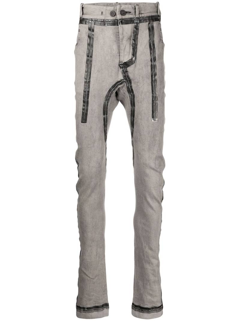 Boris Bidjan Saberi tape detail skinny trousers - Grey von Boris Bidjan Saberi