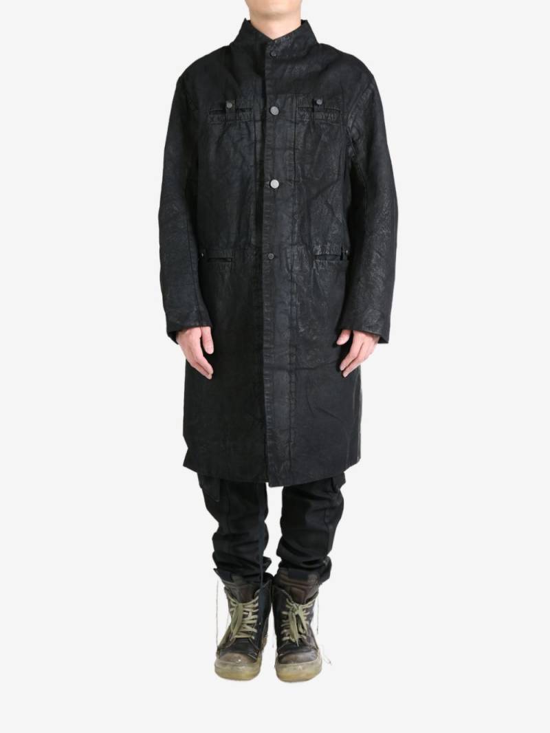 Boris Bidjan Saberi washed denim coat - Black von Boris Bidjan Saberi