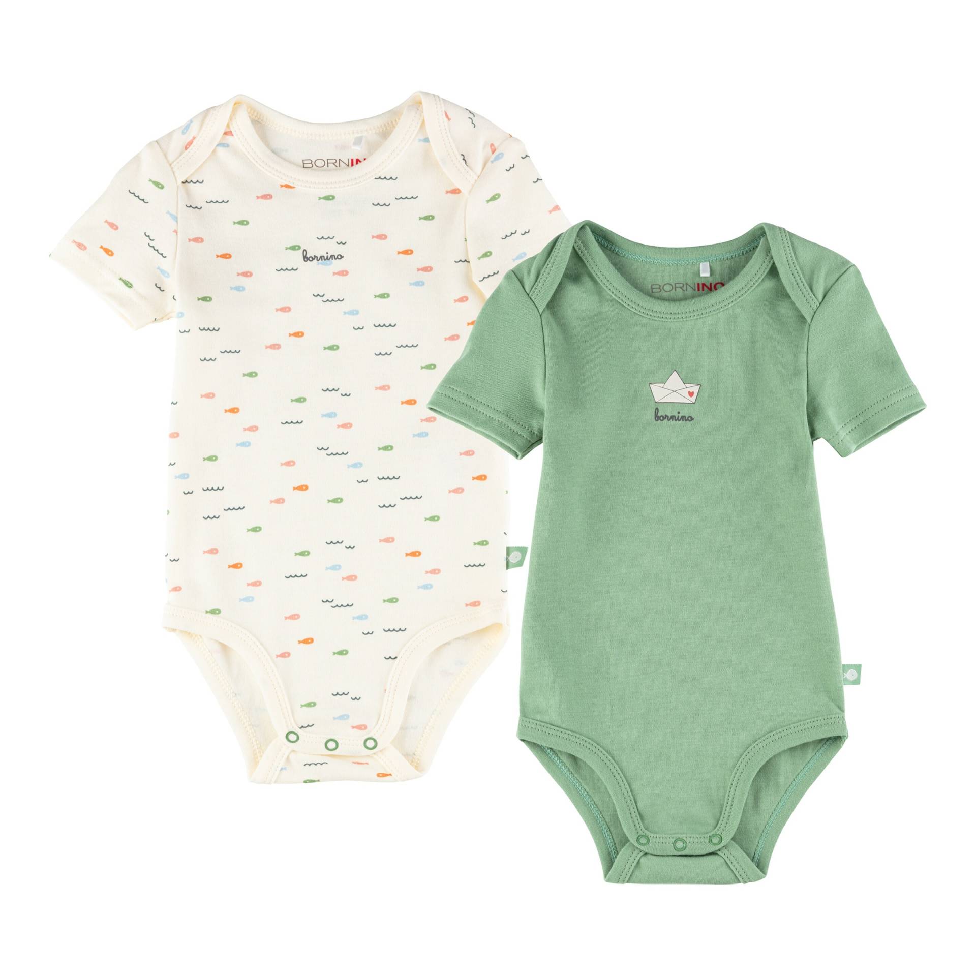 2er-Pack Bodys kurzarm Fische Papierboot 2er-Pack Bodys kurzarm Fische Papierboot von Bornino