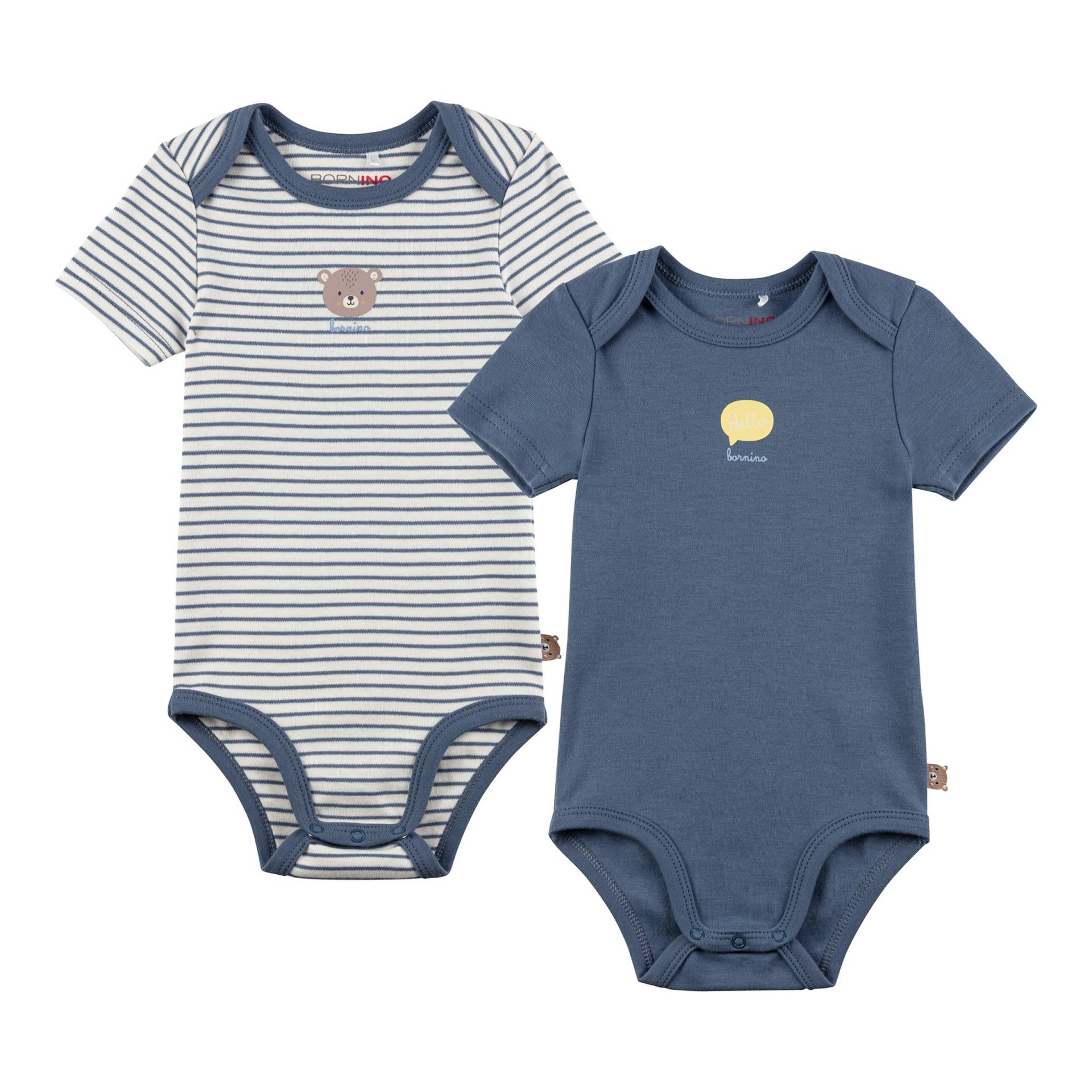 2er-Pack Bodys kurzarm Ringel Bär 2er-Pack Bodys kurzarm Ringel Bär von Bornino