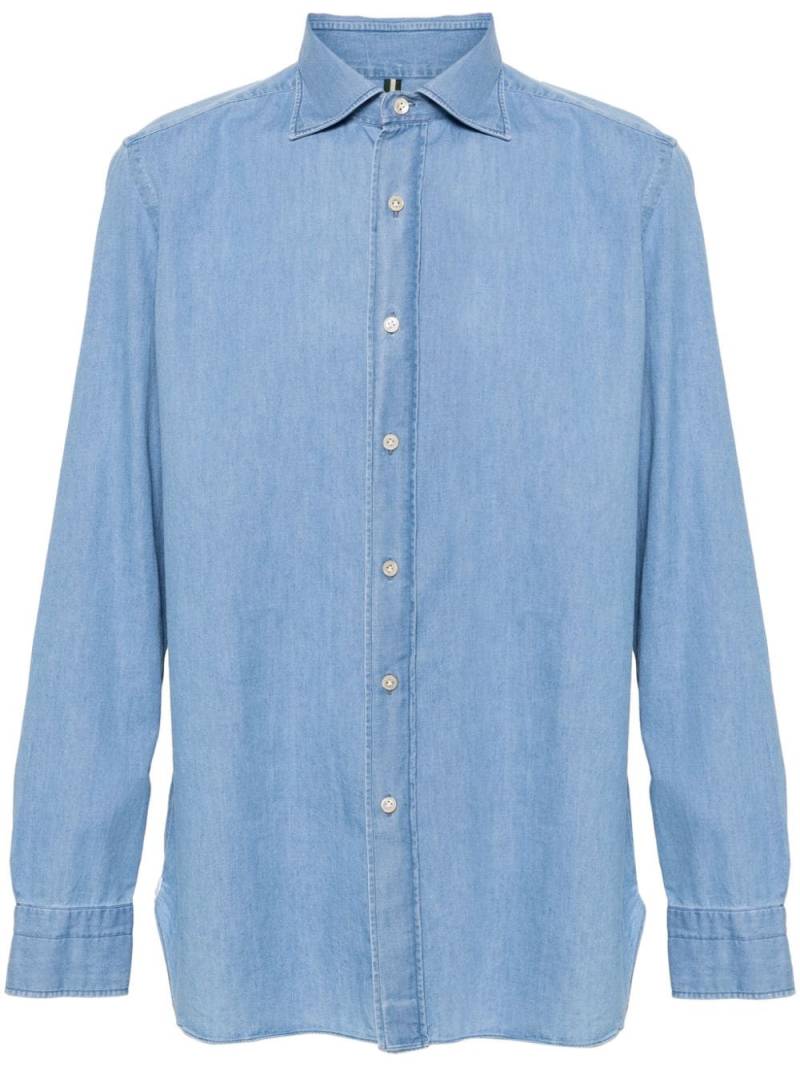 Borrelli cutaway-collar chambray shirt - Blue von Borrelli