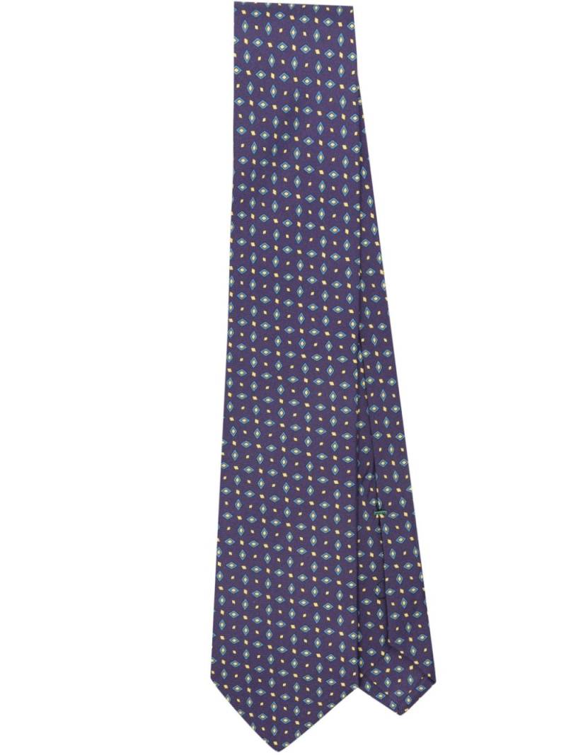 Borrelli geometric-print tie - Purple von Borrelli