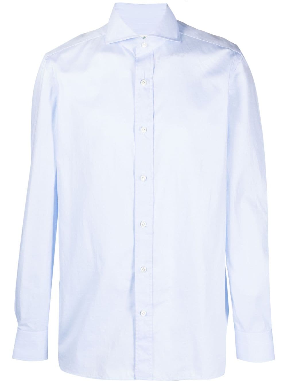 Borrelli long-sleeve cotton shirt - Blue von Borrelli