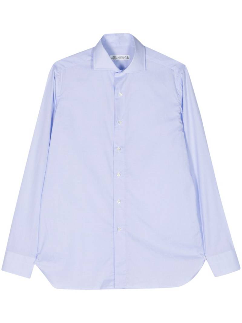 Borrelli mini-check spread-collar shirt - Blue von Borrelli