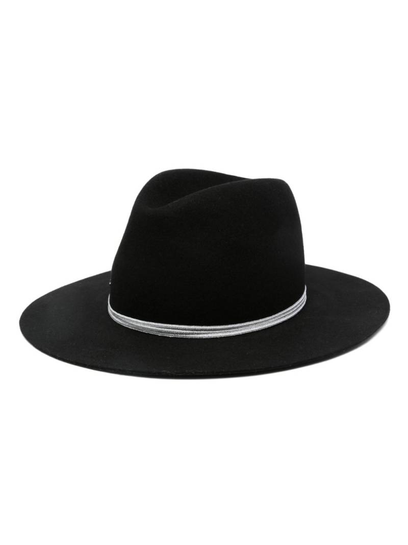 Borsalino logo-plaque fedora - Black von Borsalino