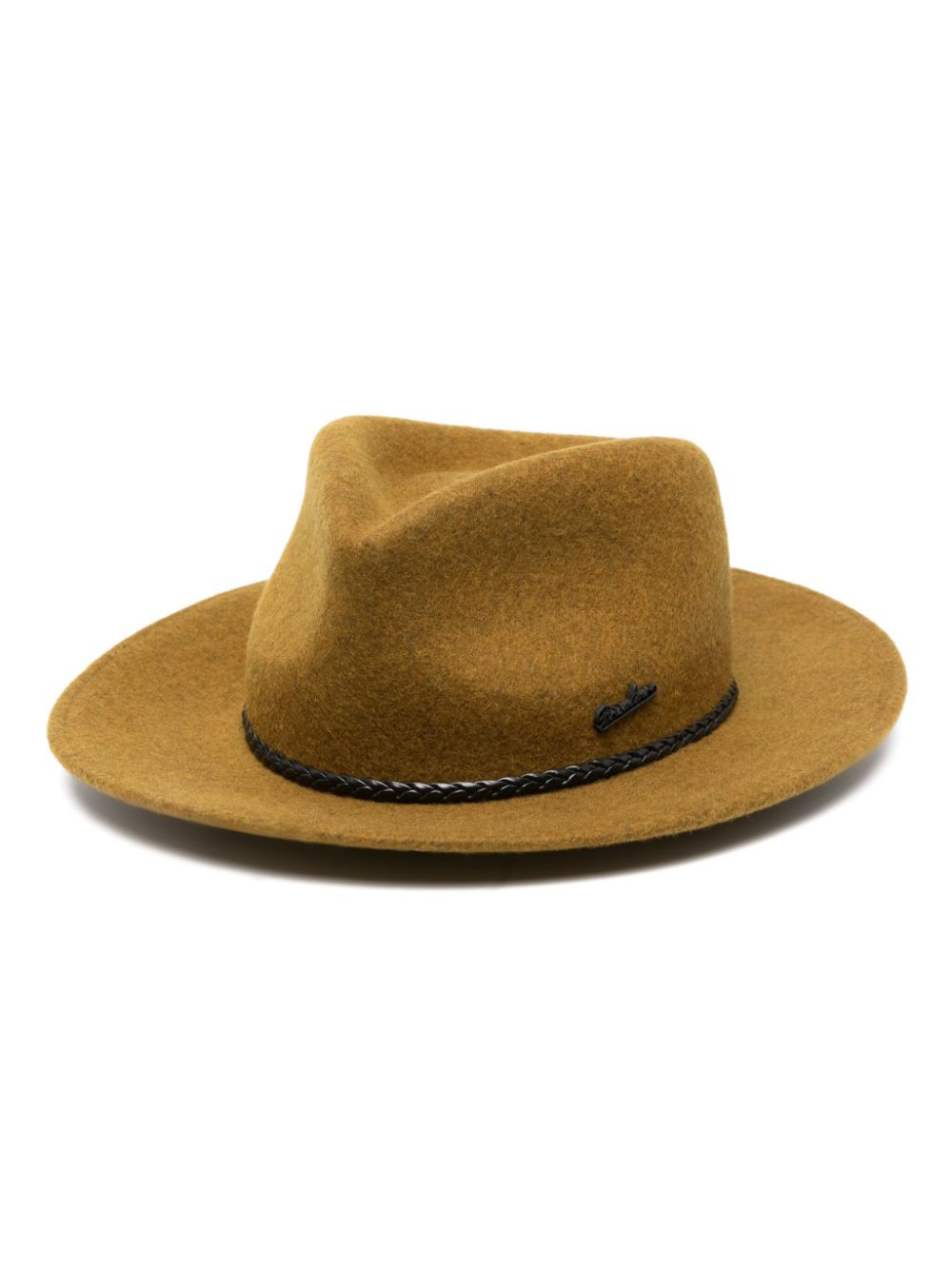 Borsalino logo-plaque fedora hat - Green von Borsalino