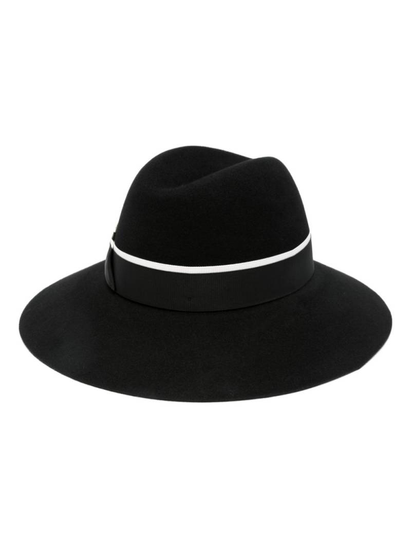 Borsalino logo-ribbon fedora - Black von Borsalino