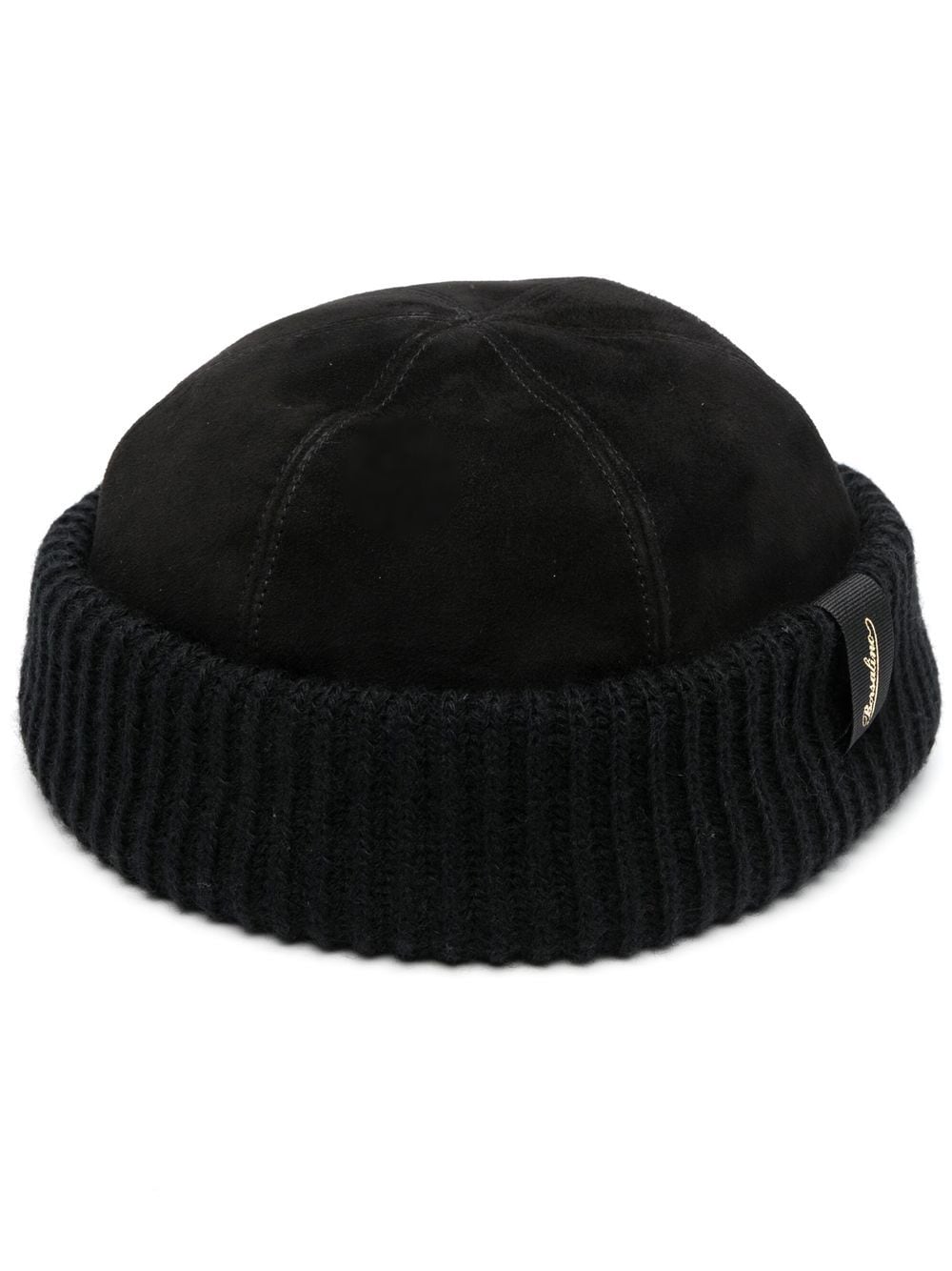 Borsalino ribbed logo-patch beanie - Black von Borsalino