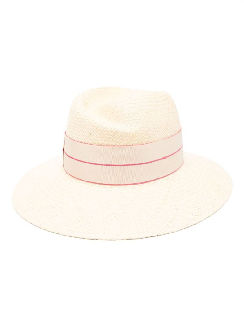 Borsalino ribbon-band straw hat - Neutrals von Borsalino