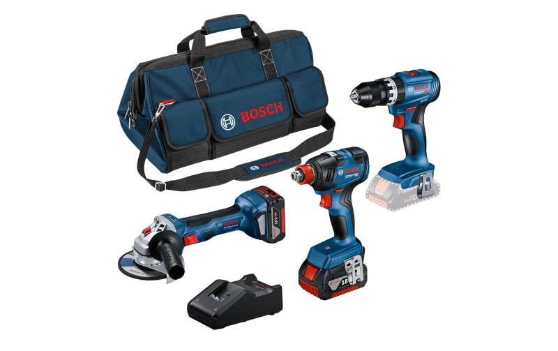 Bosch Professional Akku-Schlagbohrschrauber »Set 18 V-GSB+GDX+GWS+2 x 5A« von Bosch Professional