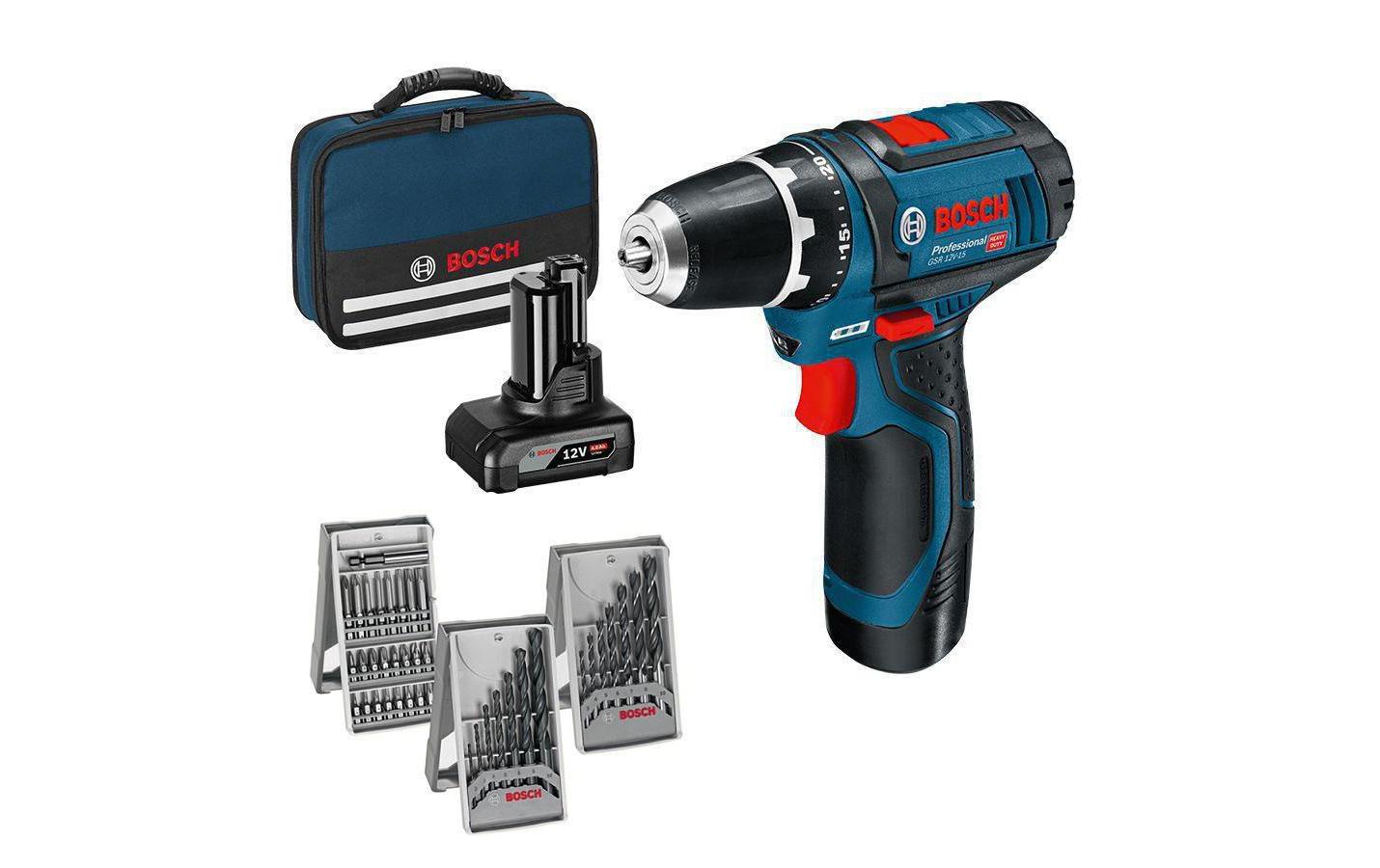 Bosch Professional Akku-Schlagschrauber »GSR 12V-15 Kit 1x 4.0 Ah + 1x 2.0 Ah«, (Auto-Lock, 2-Gang Getriebe, Rechts- und Linkslauf) von Bosch Professional