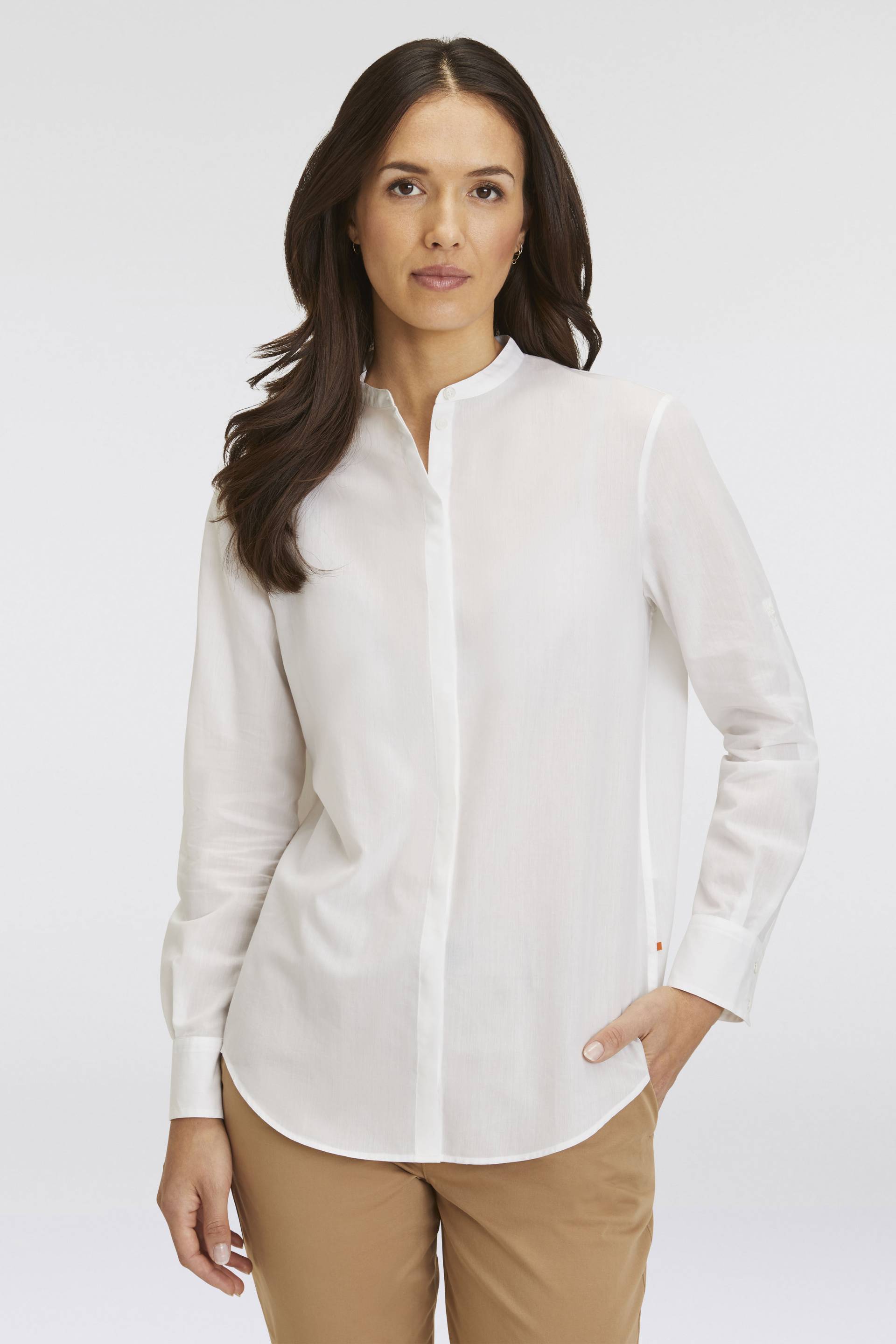 BOSS ORANGE Klassische Bluse »C_Befelize_21«, Premium Damenmode mit verstellbaren Ärmeln von Boss Orange