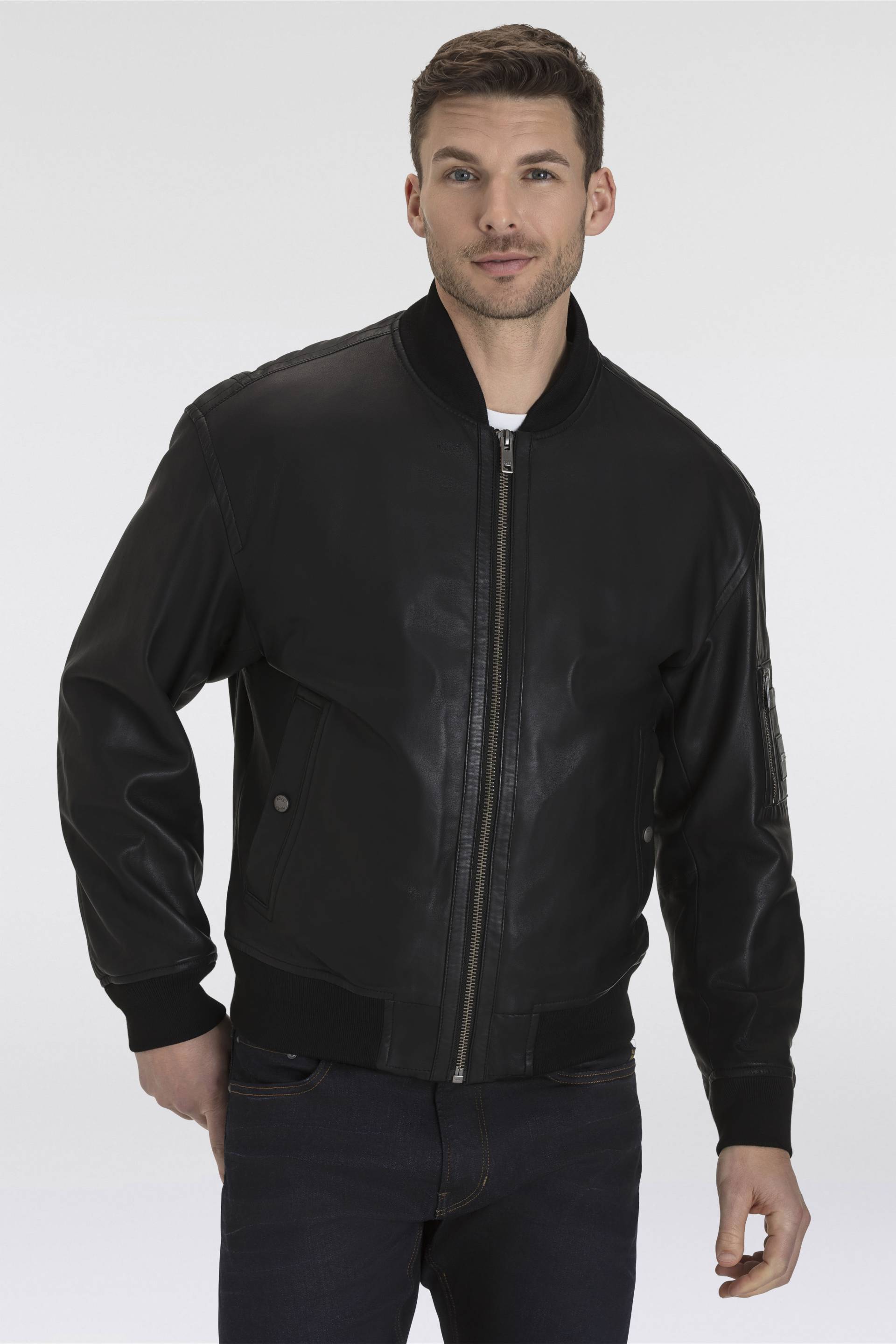 BOSS ORANGE Lederjacke »Juge«, mit Strickkragen BOSS ORANGE Lederjacke »Juge«, mit Strickkragen von Boss Orange