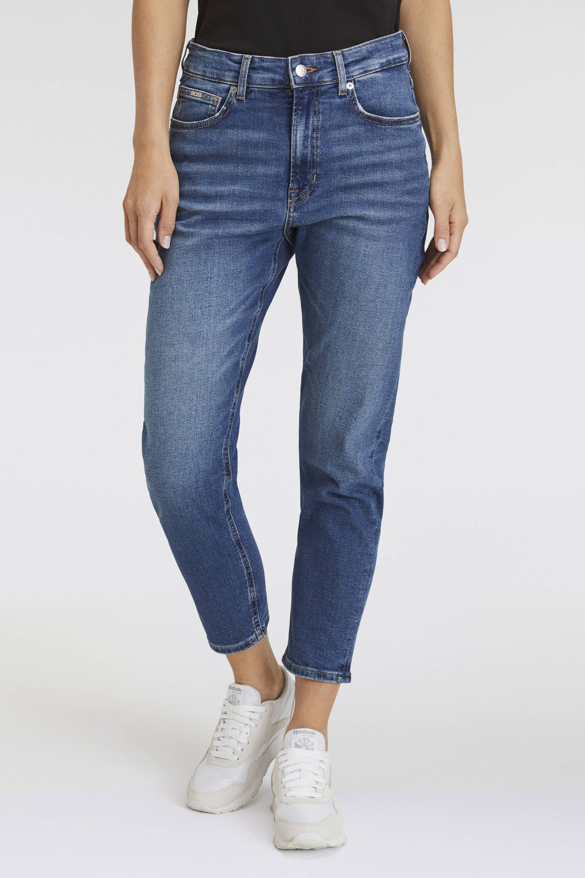 BOSS ORANGE Slim-fit-Jeans »C_ELSA MR 3.0 Premium Damenmode«, mit BOSS Logo aus Metall von Boss Orange