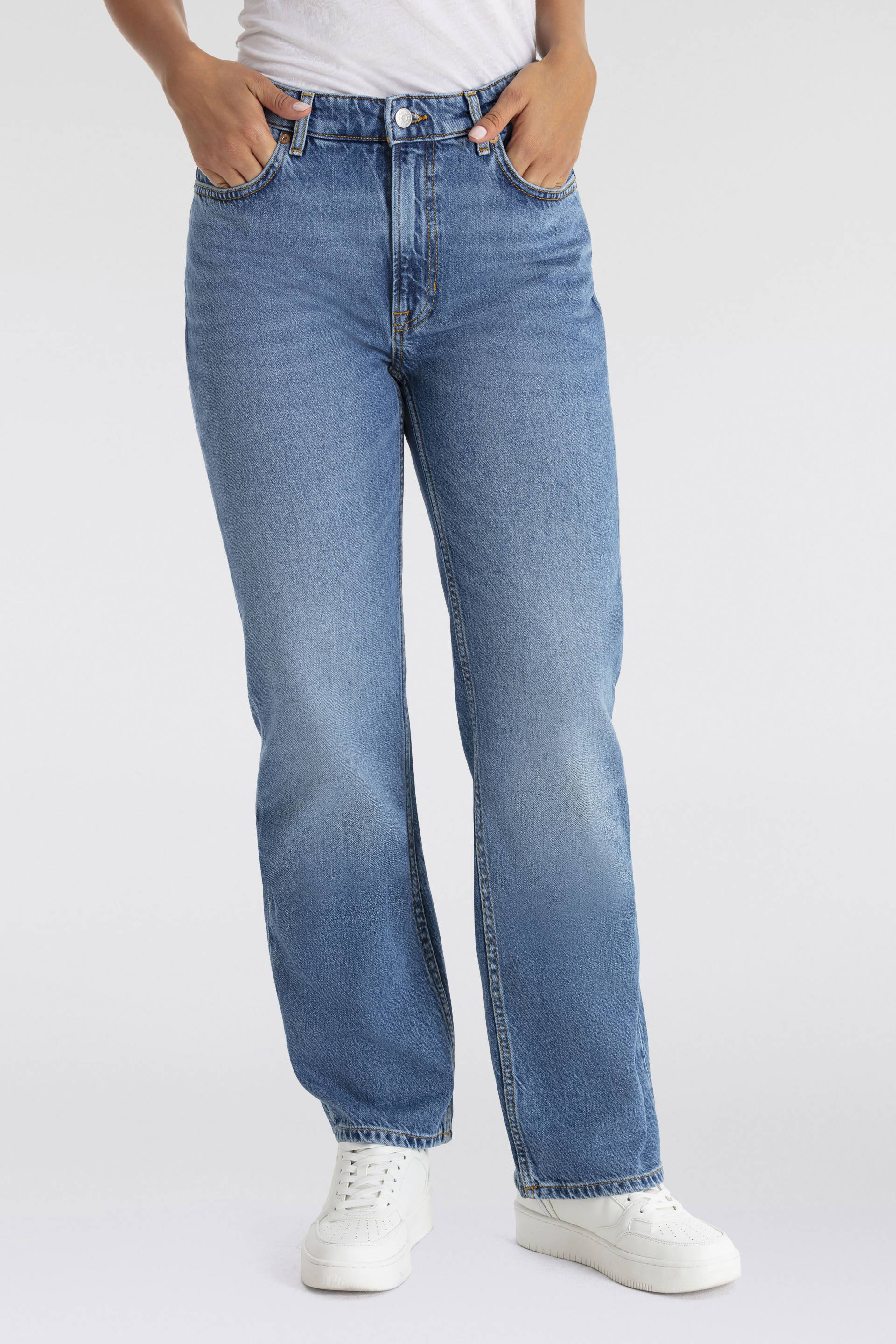 BOSS ORANGE Straight-Jeans »Ada High Rise Slim Premium Damenmode«, mit BOSS Leder-Badge BOSS ORANGE Straight-Jeans »Ada High Rise Slim Premium Damenmode«, mit BOSS Leder-Badge von Boss Orange
