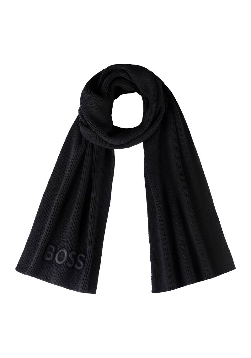 BOSS ORANGE Strickschal »Afox_R_Scarf«, aus Rippenstrick, 3D Logostickerei von Boss Orange