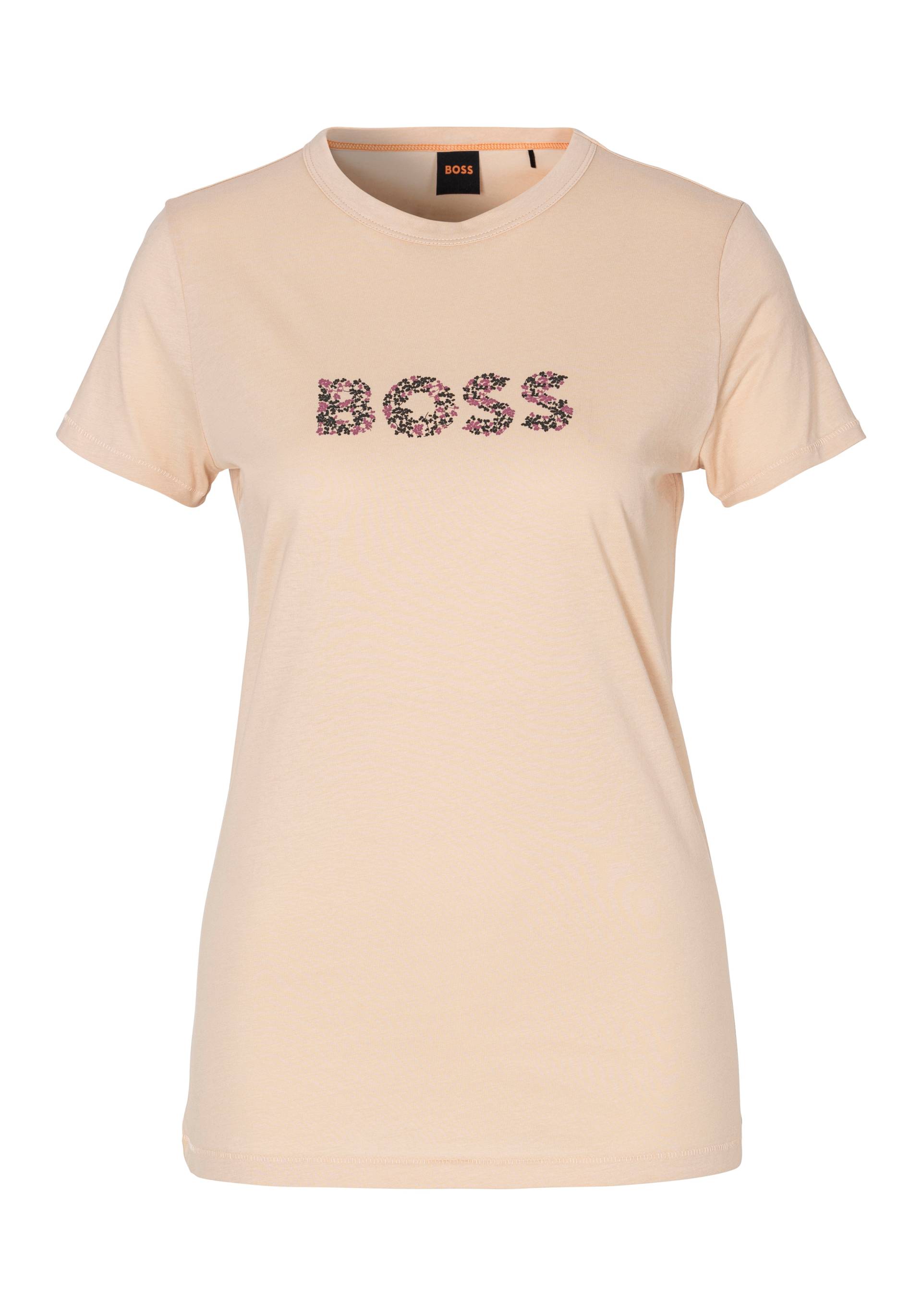 BOSS ORANGE T-Shirt »C_Elogo_print6«, mit BOSS Logoschriftzug mit Mille Fleur Print von Boss Orange