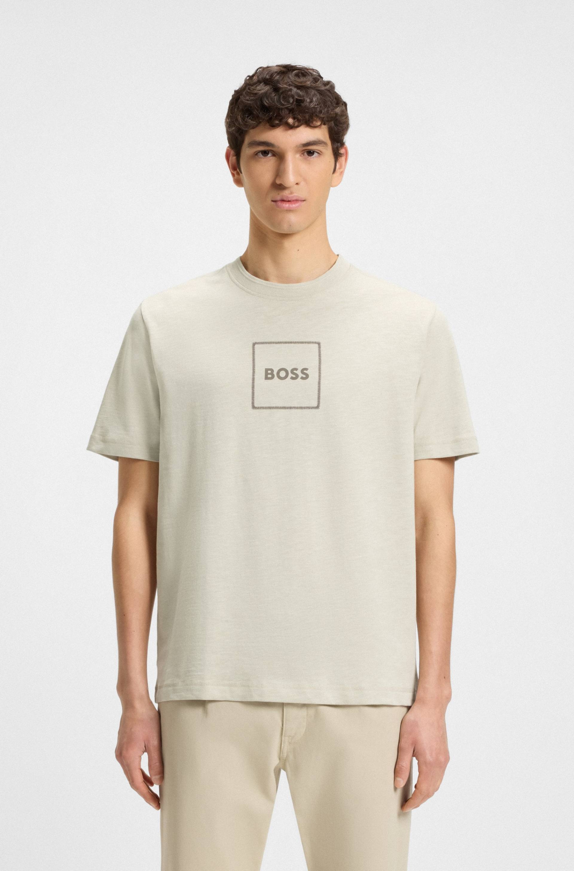 BOSS ORANGE T-Shirt »Te_linenlogo«, mit BOSS Schriftzug von Boss Orange