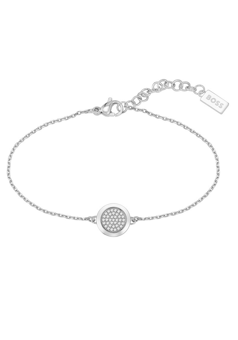 BOSS Armband »Schmuck Edelstahl Armschmuck Ankerkette MEDALLION«, mit Glasstein von Boss