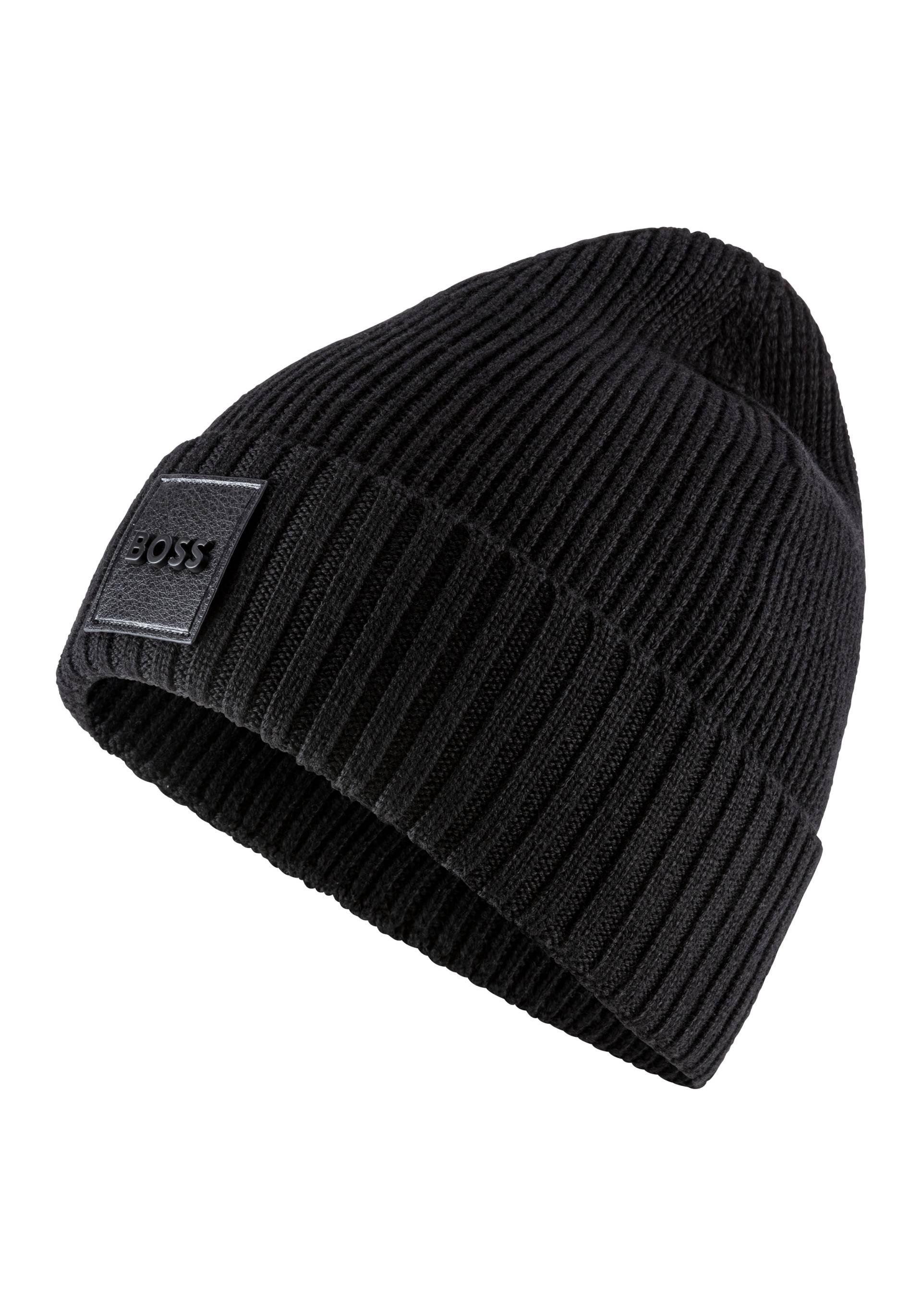 BOSS Beanie »Flavio«, aus Rippenstrick von Boss