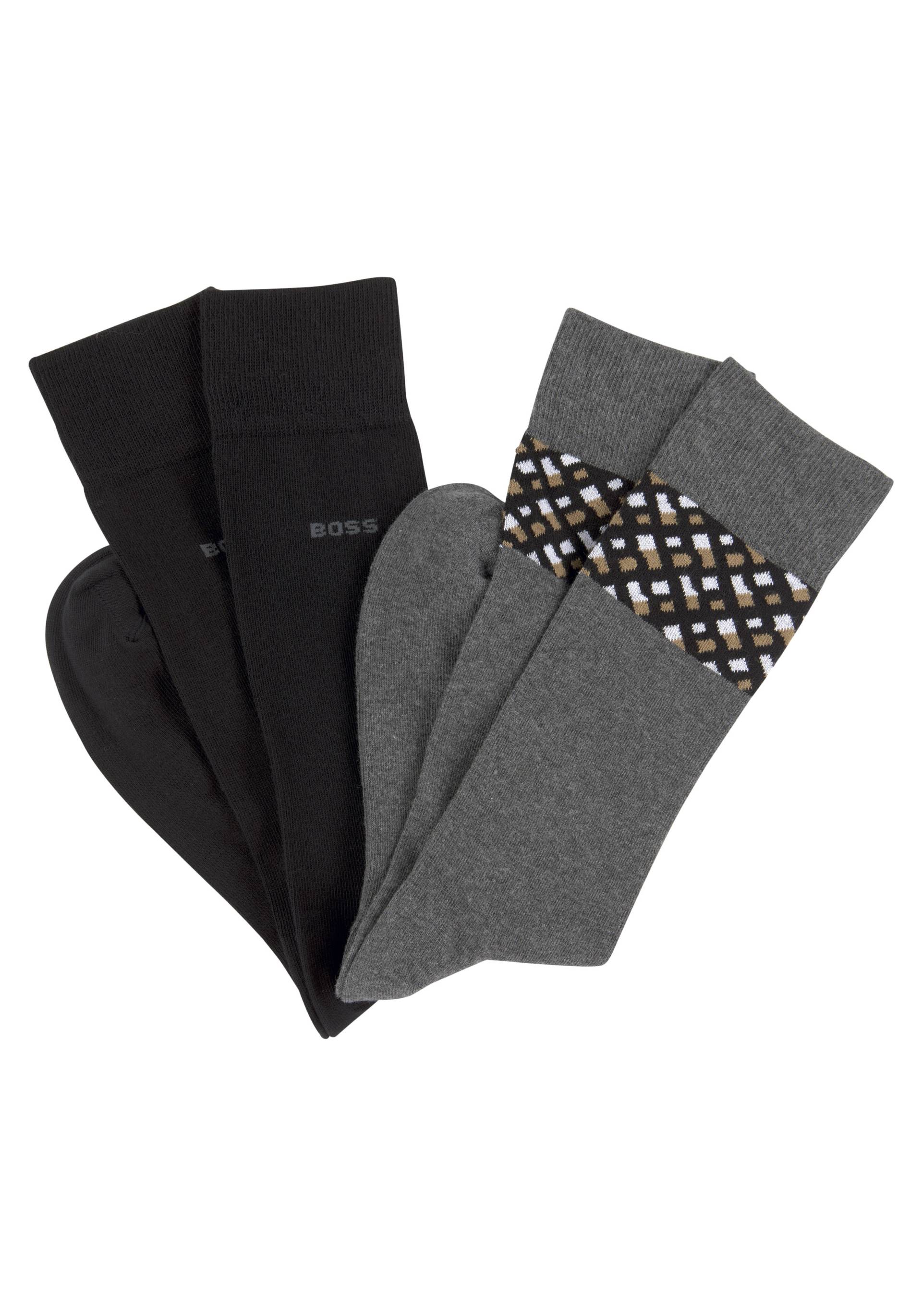 BOSS Businesssocken »2P RS Mono Block CC«, (Packung, 2 Paar, 2er), mit BOSS Stickerei von Boss